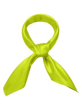 Women's Green Silk Feeling Scarf 23.6'' Square Satin Scarf Neck Head Bandana